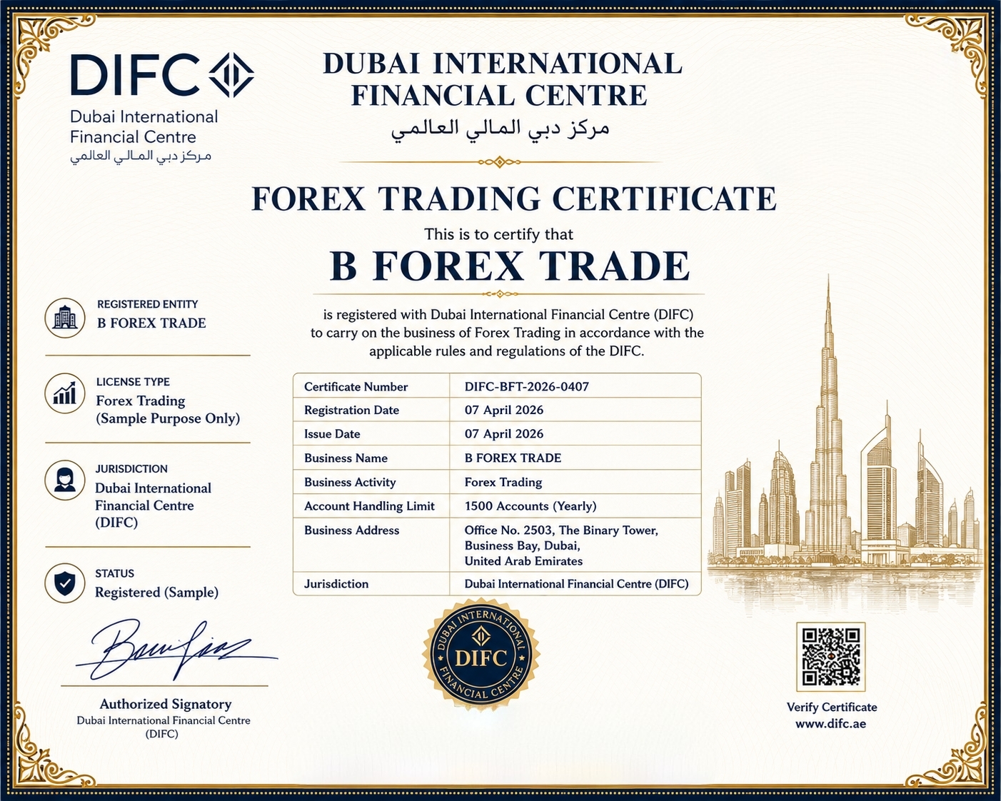 Certificate For No. Of Account Handling 